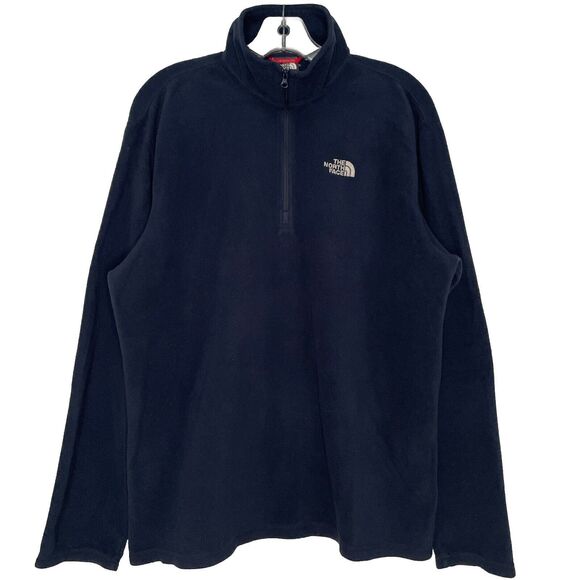 The North Face Large Fleece 1/4 Zip Blue Pullover Men's L Midweight Polartec - Picture 1 of 8